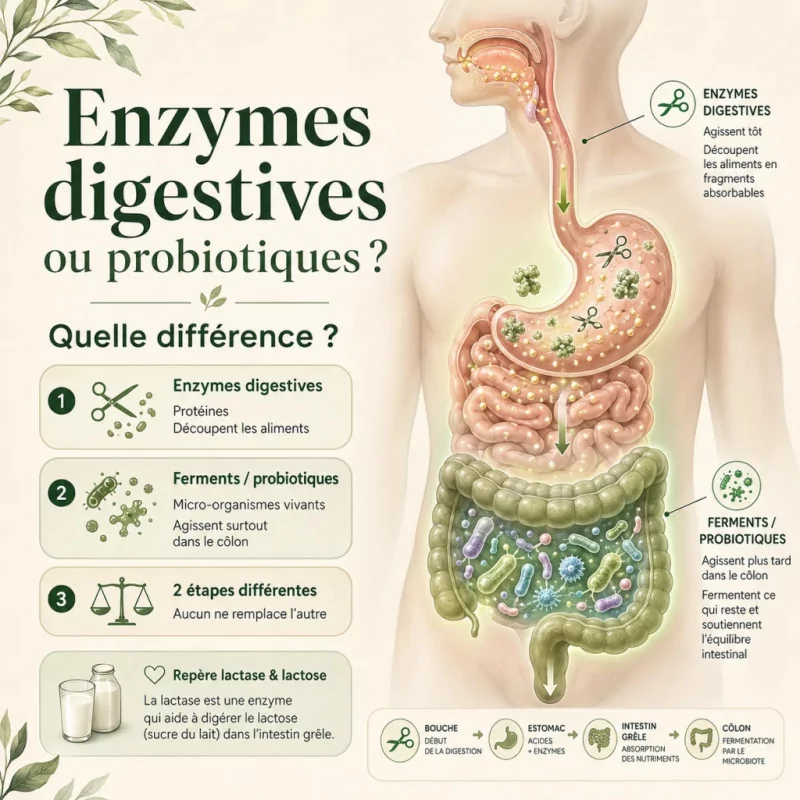 Enzymes digestives ou probiotiques : quelle différence ?